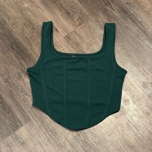 SHEIN Dark Green Structured Crop Tank